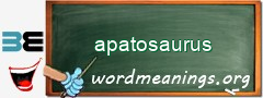 WordMeaning blackboard for apatosaurus